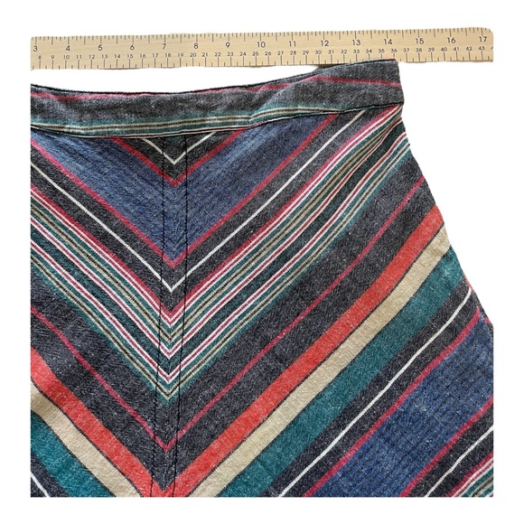 Free People Yours Truly Multicolor Chevron Stripe Mini Skirt Size 4 Boho Retro - Picture 4 of 9